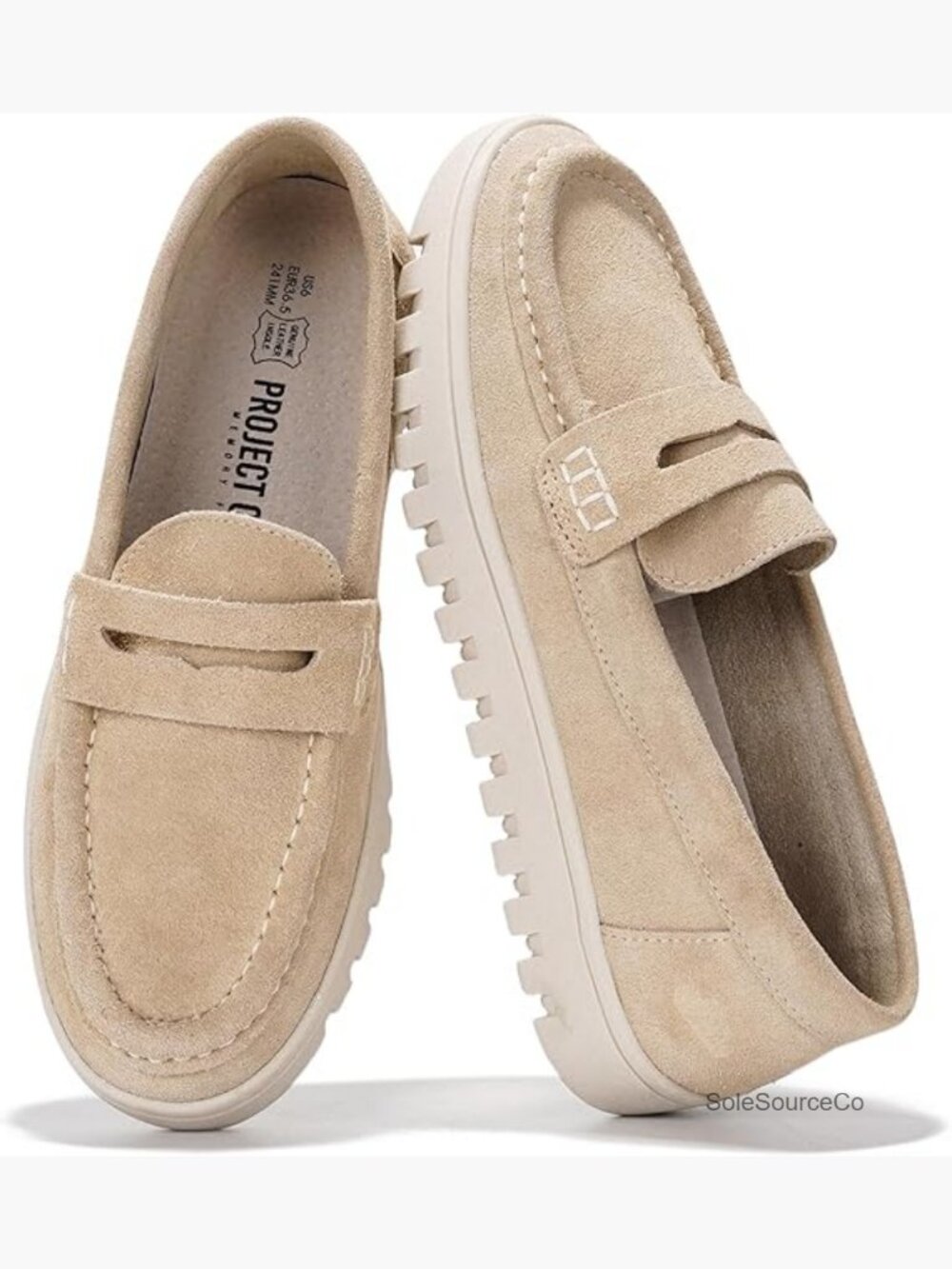 Genuine Leather Loafers – Memory Foam Slip On Shoes for Women